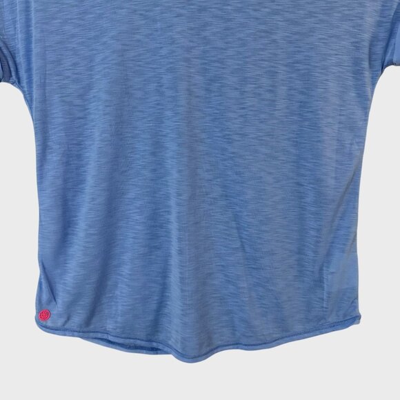 Lilly Pulizer T-Shirt Blue Women's Medium Luxletic Scoopneck Short-Sleeve UPF-50 - Picture 6 of 11